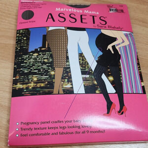 NWT Spanx Maternity Black Opaque Stripe tights. Size 4. XL